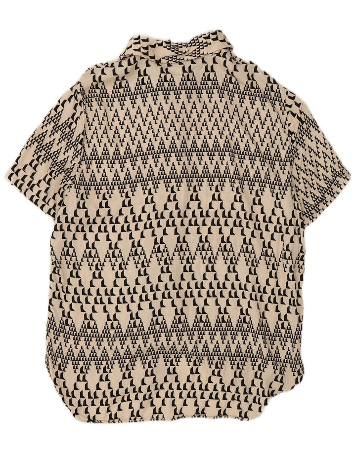 Camicia a maniche corte da donna Zara UK 14 Medium Off White geometrica