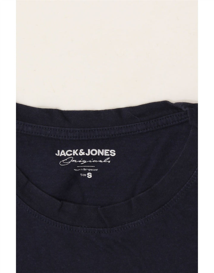 JACK & JONES Mens T-Shirt Top Small Navy Blue Cotton Vintage Jack & Jones and Second-Hand Jack & Jones from Messina Hembry 