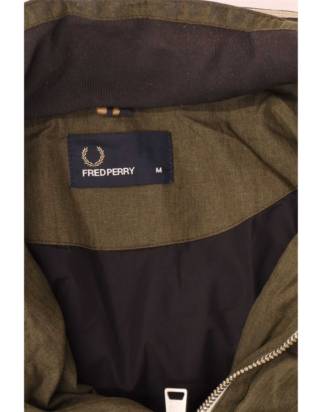 Giacca imbottita con cappuccio da uomo Fred Perry UK 38 media kaki
