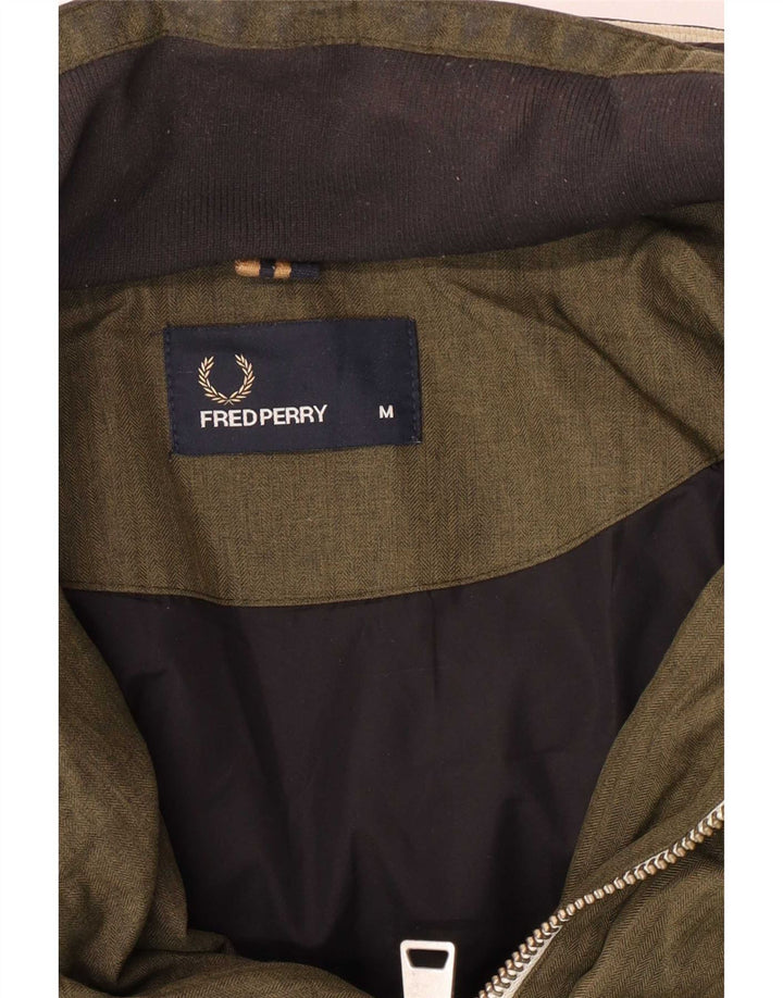 Giacca imbottita con cappuccio da uomo Fred Perry UK 38 media kaki