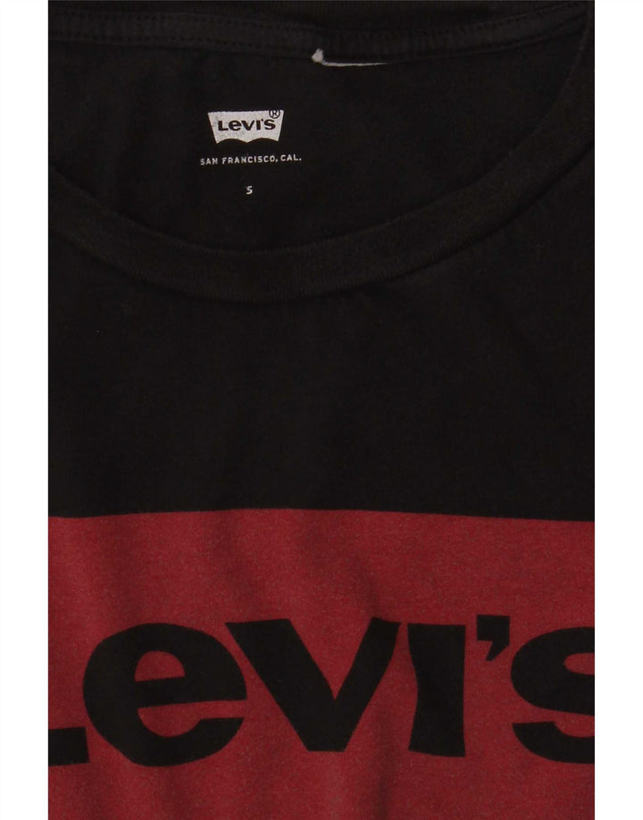 T-shirt grafica da donna Levi's Top UK 10 piccola nera