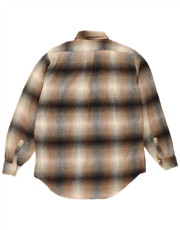 Camicia Diadora da uomo in flanella a quadri marrone medio