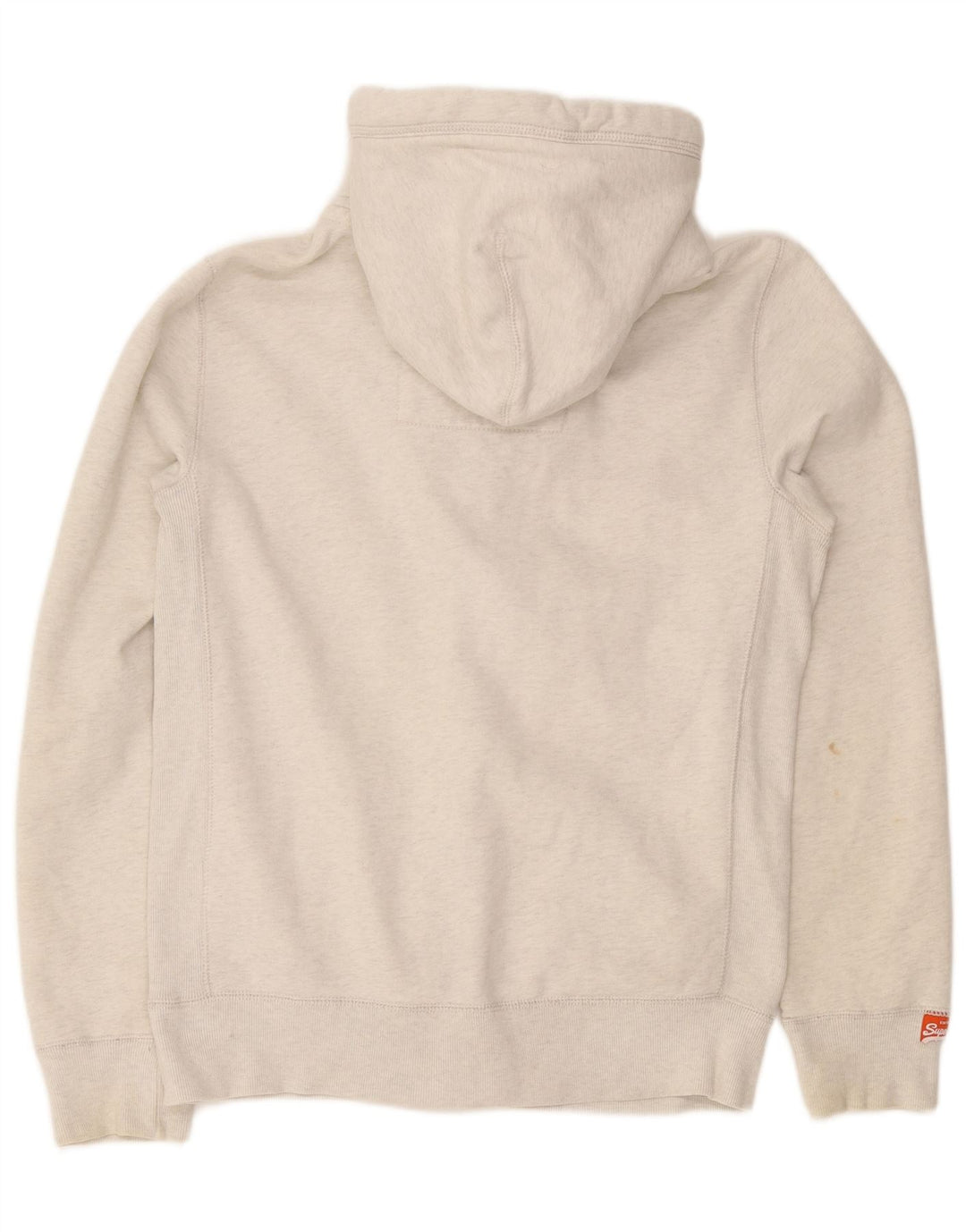 Maglione con cappuccio e zip grafica da uomo Superdry in cotone bianco medio