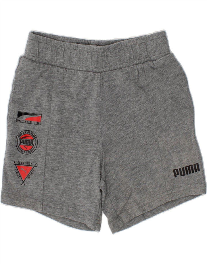 PUMA Boys Graphic Sport Shorts 5-6 Years Grey Vintage Puma and Second-Hand Puma from Messina Hembry 