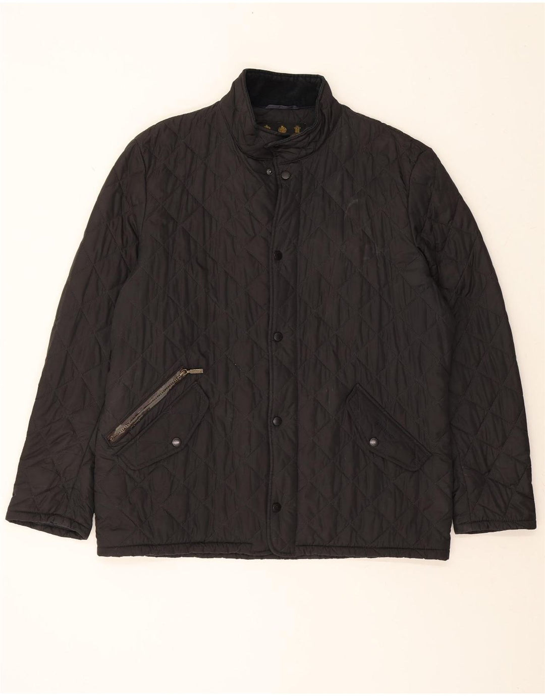 BARBOUR Mens Quilted Jacket UK 42 XL Black Vintage Barbour and Second-Hand Barbour from Messina Hembry 