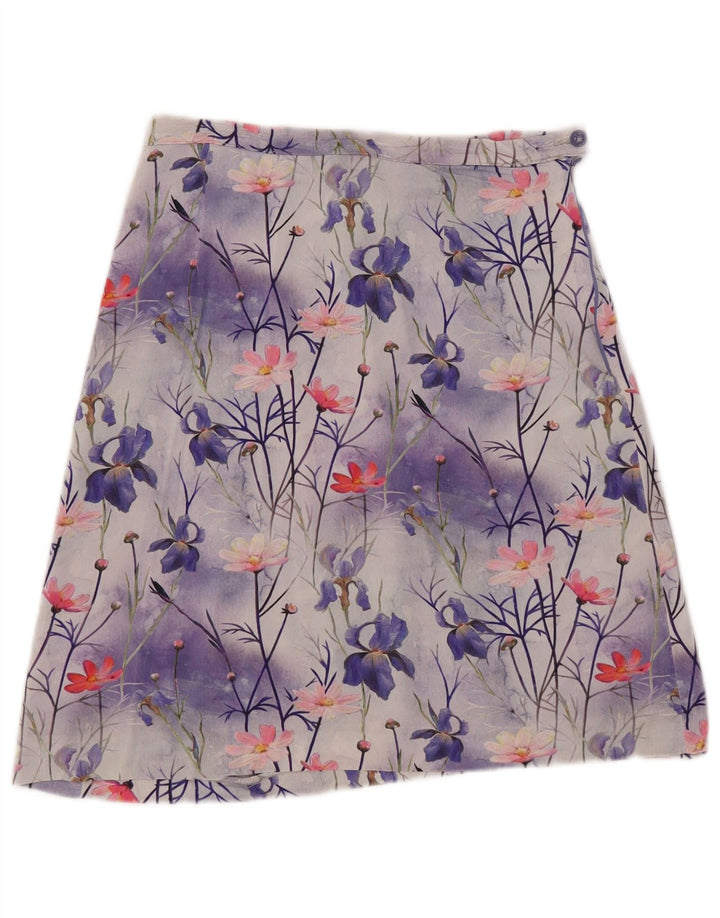 Gonna a trapezio da donna vintage W30 media floreale multicolore