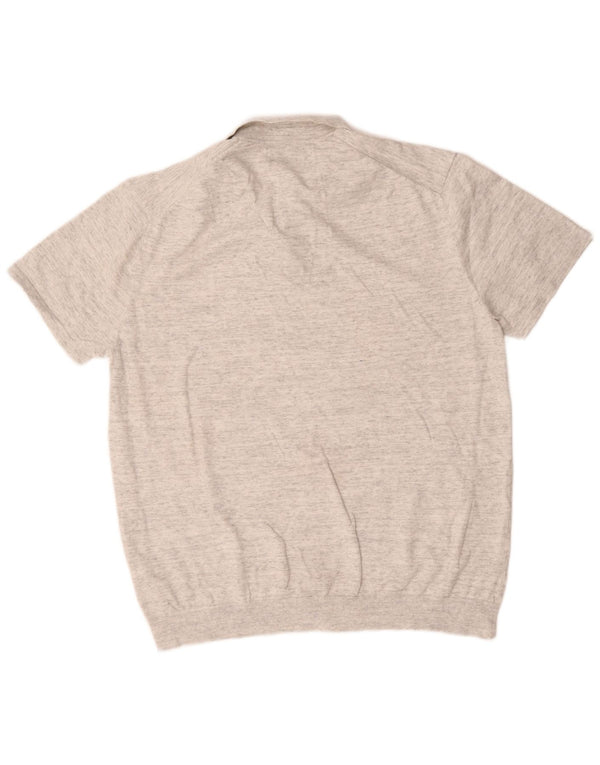 Polo da uomo Marks & Spencer XL in cotone chiazzato grigio