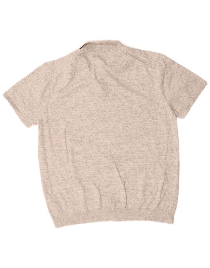Polo da uomo Marks & Spencer XL in cotone chiazzato grigio