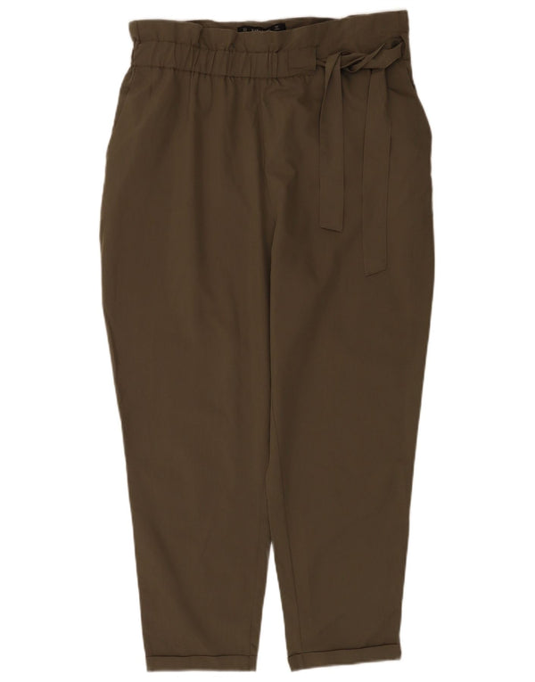 Pantaloni casual affusolati a vita alta da donna Zara medi W28 L24 kaki