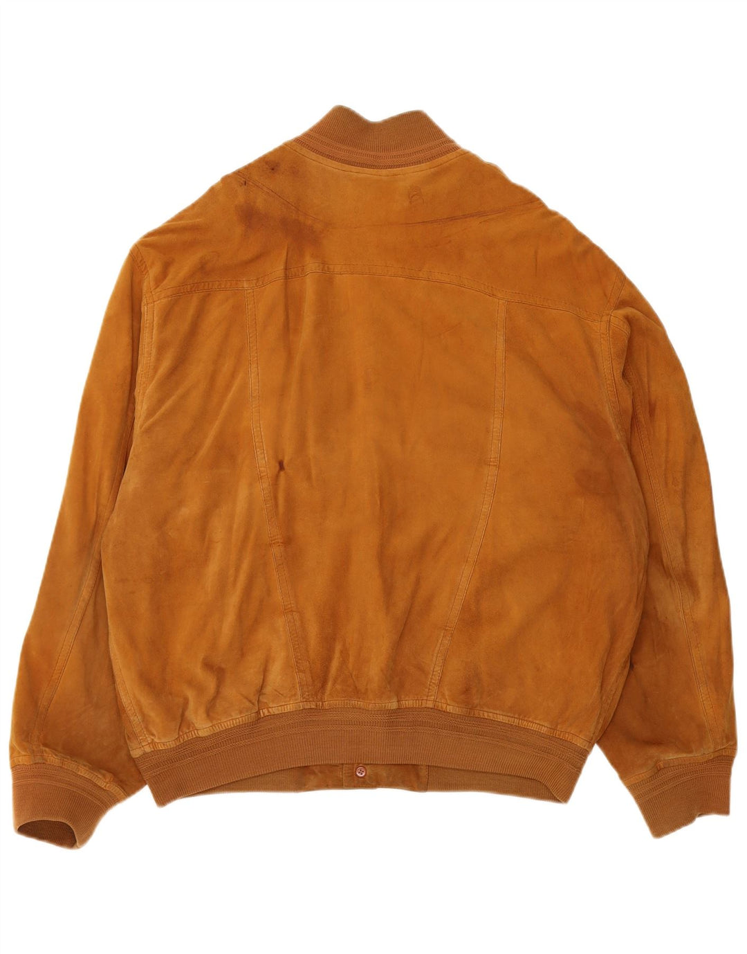 Giubbotto bomber vintage in pelle scamosciata da donna UK 18 XL Marrone