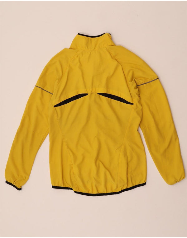 Top della tuta da ginnastica Nike da donna con collo e zip grafica, UK 10, piccola, gialla