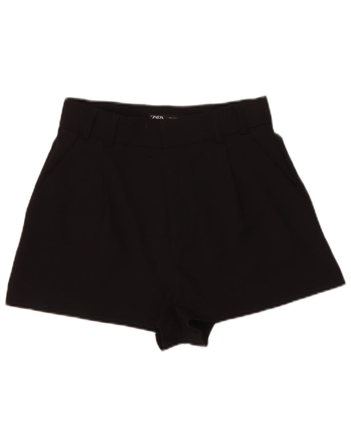 Pantaloni caldi a vita alta da donna Zara piccoli W26 poliestere nero