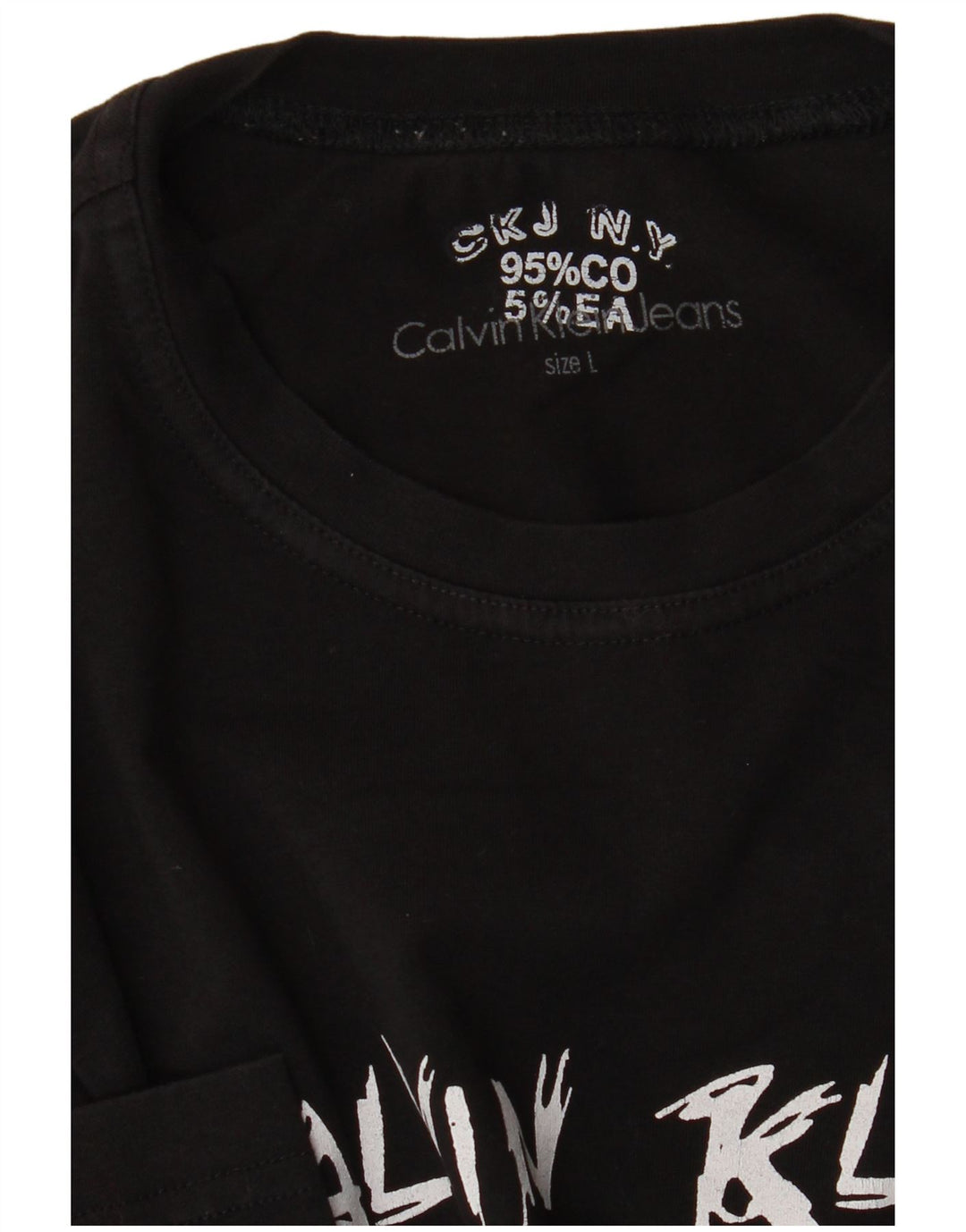 Calvin Klein Jeans Top grafico da uomo manica lunga grande cotone nero