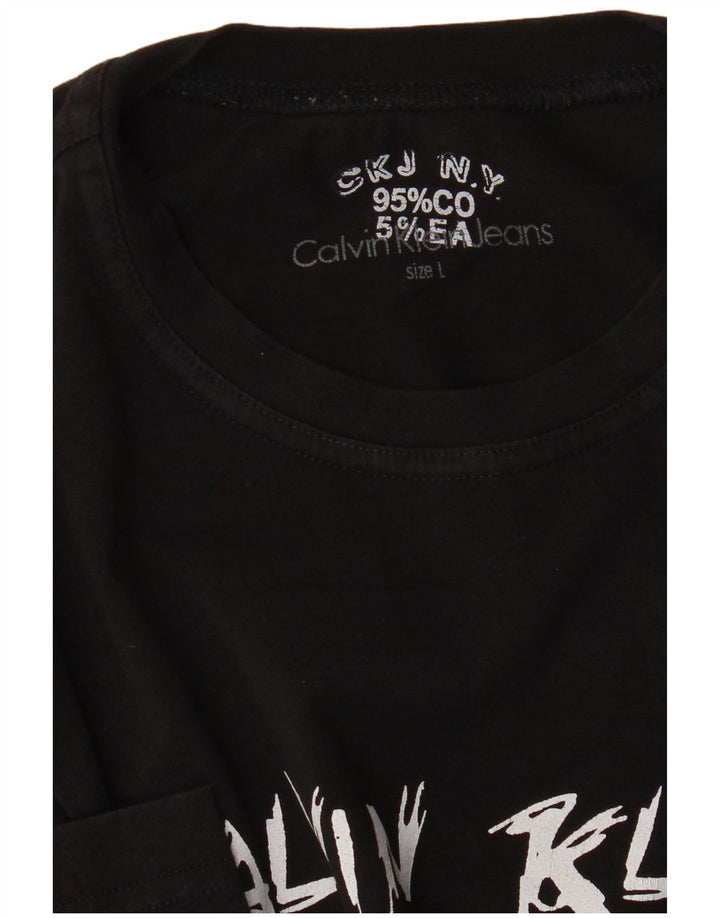 Calvin Klein Jeans Top grafico da uomo manica lunga grande cotone nero