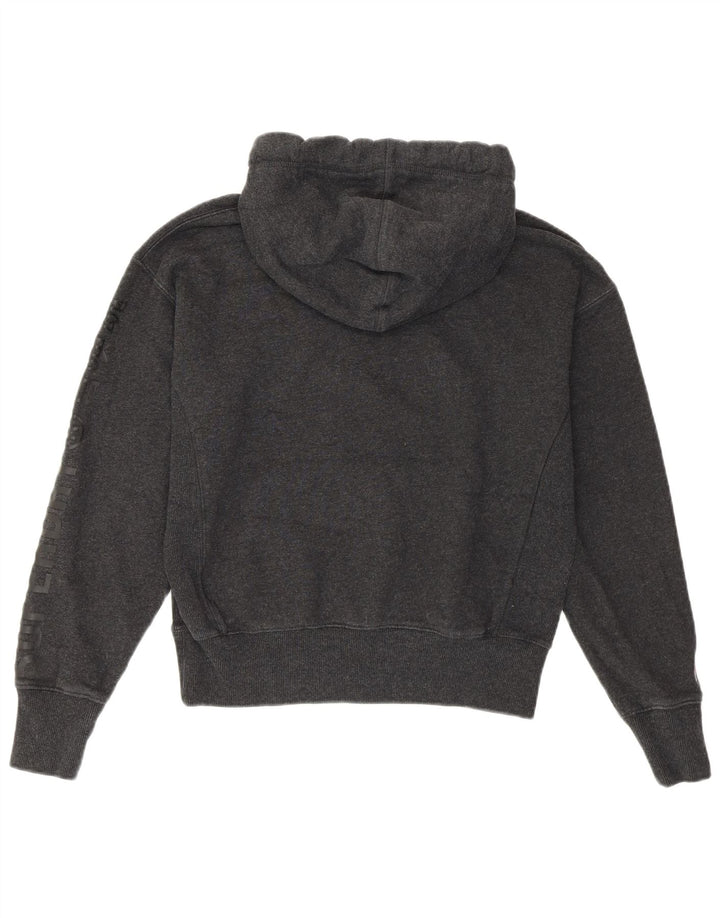 Maglione oversize con cappuccio da donna Superdry UK 10 piccolo cotone grigio
