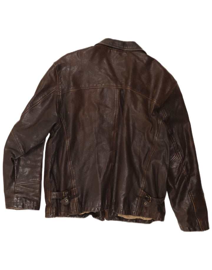Giacca in pelle da uomo Alan Gordon UK 44 2XL Pelle marrone
