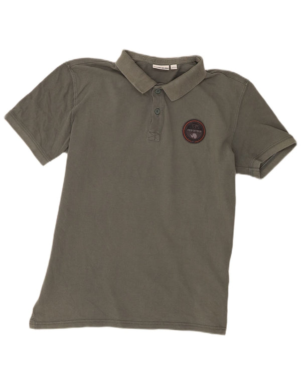 Polo da uomo Napapijri grande in cotone grigio