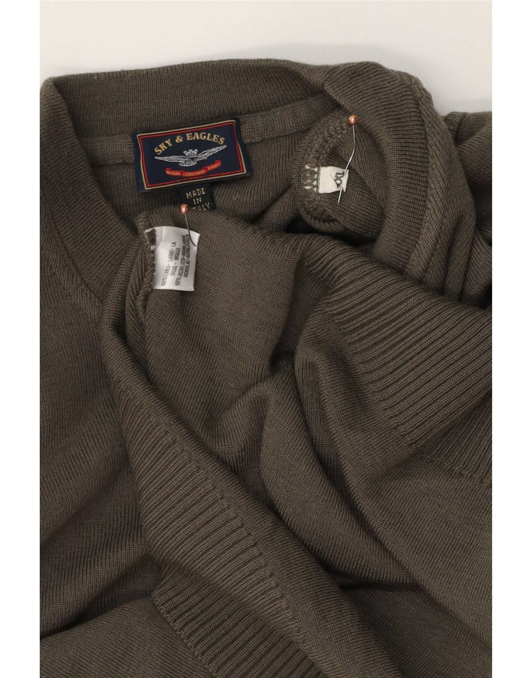 Maglione maglione girocollo da uomo Sky & Eagle 2XL lana kaki