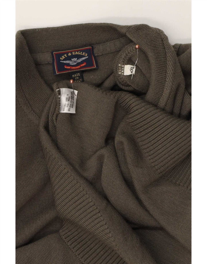 Maglione maglione girocollo da uomo Sky & Eagle 2XL lana kaki