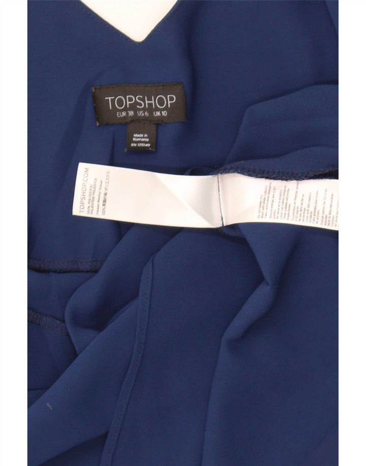Topshop Canottiera da donna UK 10 Small Blu Navy Poliestere