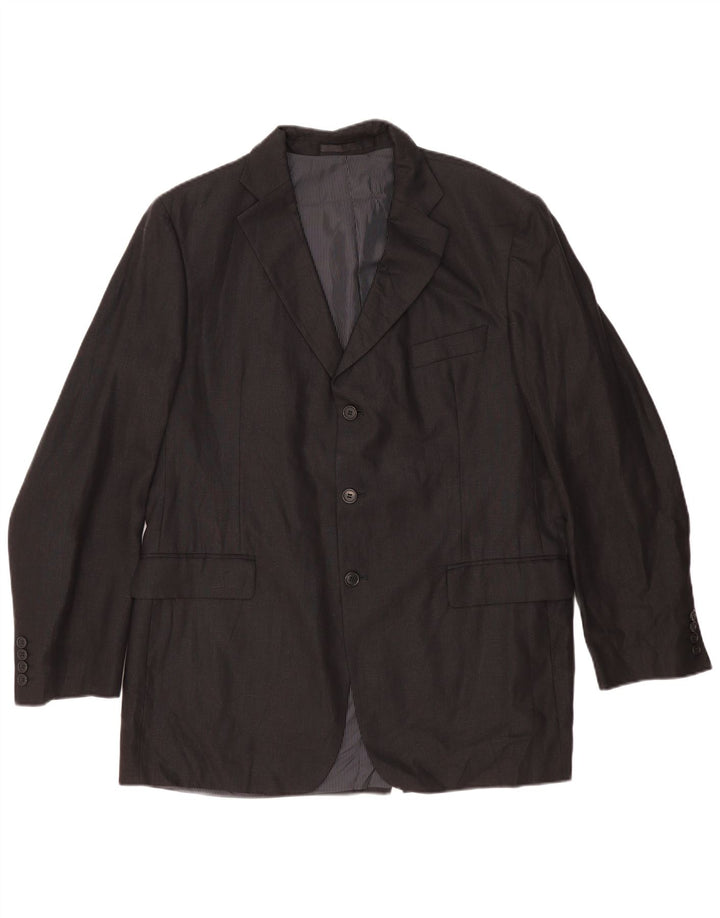 Giacca blazer a 3 bottoni Marks & Spencer da uomo UK 40 grande lino nero