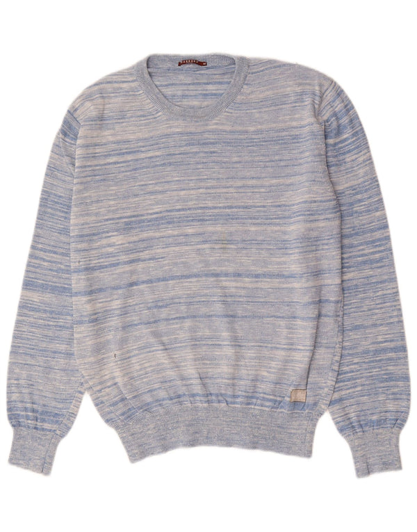 CARRERA Maglione da uomo girocollo in cotone a righe blu medio