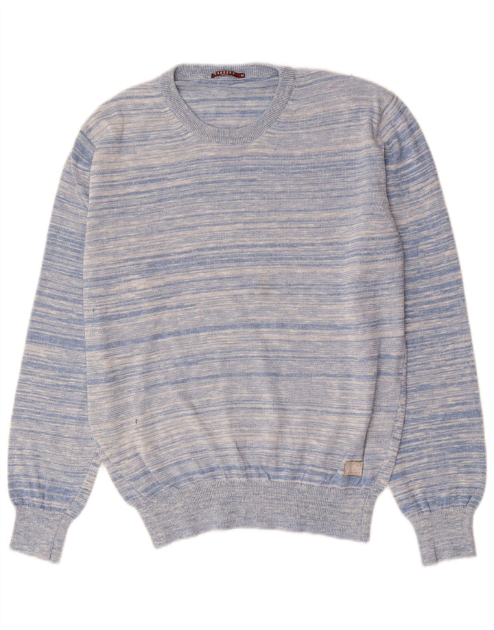 CARRERA Maglione da uomo girocollo in cotone a righe blu medio