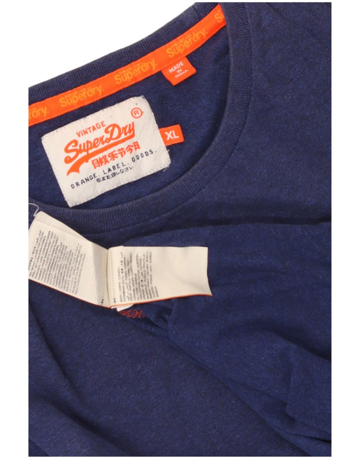 T-shirt da uomo Superdry Top XL in cotone blu navy