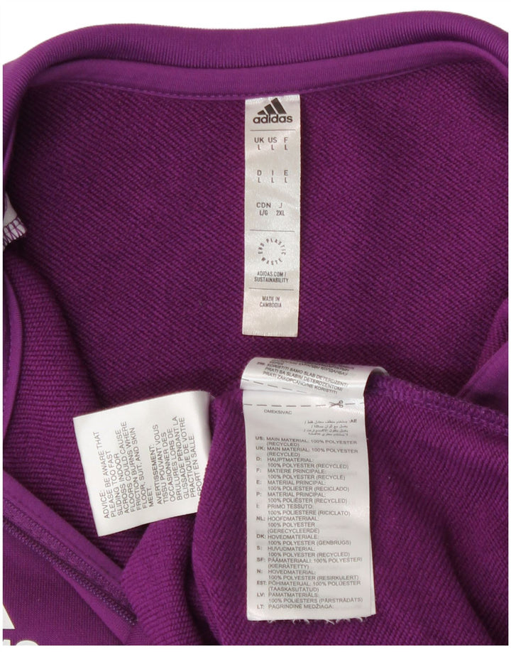 Adidas Uomo Munster Rugby Tuta Pullover Top Large Viola Colorblock