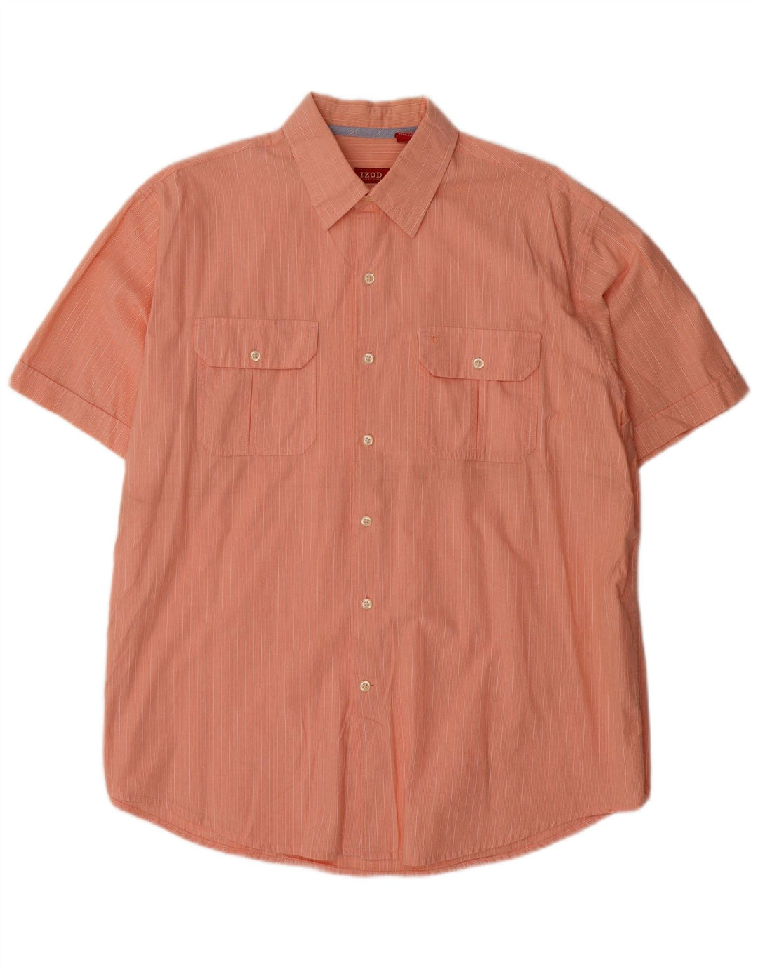 Camicia a maniche corte da uomo IZOD in cotone a righe larghe arancioni