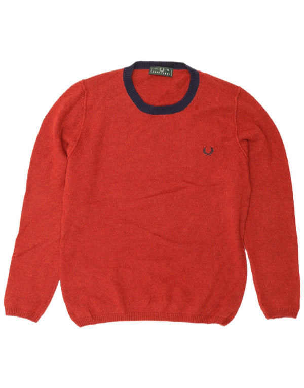 FRED PERRY Maglione girocollo da uomo XL in lana rossa