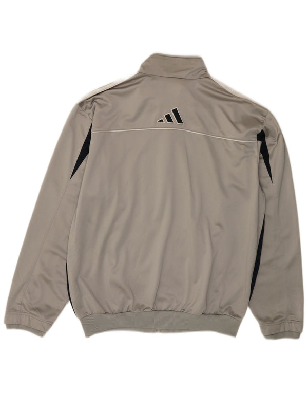 Giacca da tuta da uomo ADIDAS UK 44/46 Large Grigio Colourblock Poliestere