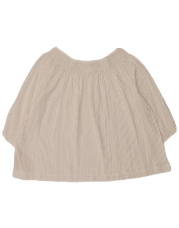 Camicetta oversize da donna con maniche a 3/4 Fat Face Top UK 16 Grande cotone bianco