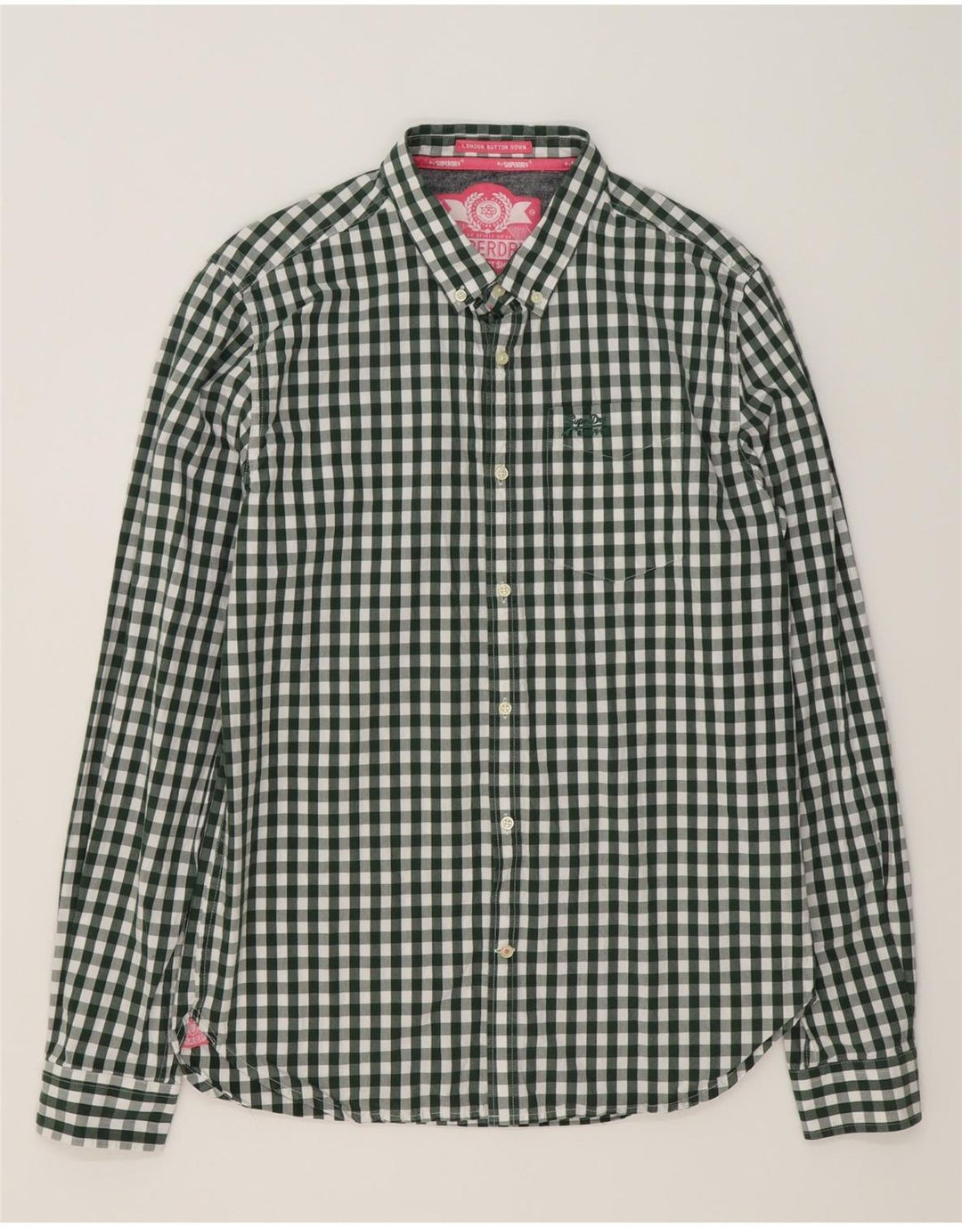Camicia da uomo SUPERDRY XL in cotone a quadretti verde