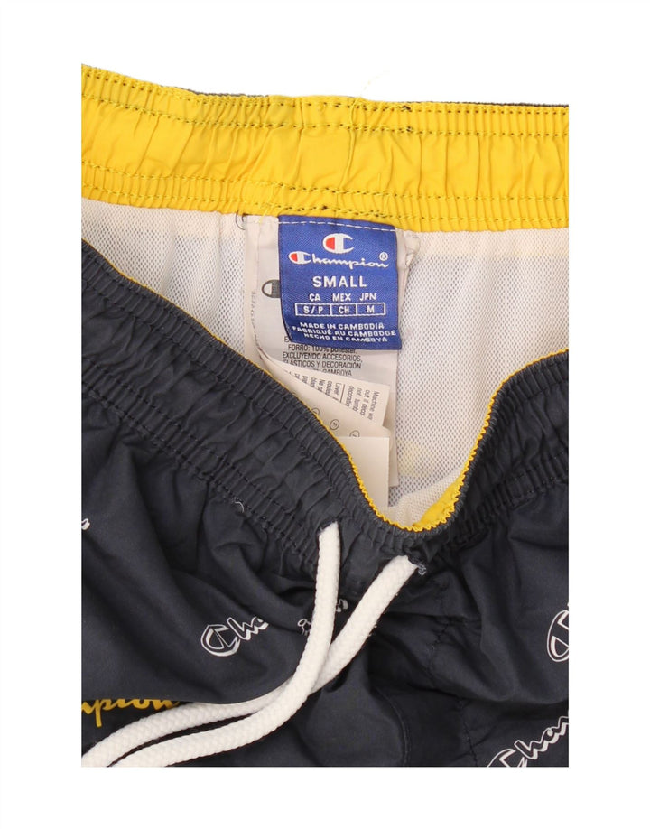 CHAMPION Mens Graphic Swimming Shorts Small Navy Blue Polyester Vintage Champion and Second-Hand Champion from Messina Hembry 
