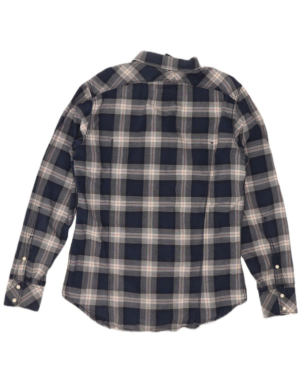 Camicia western da uomo G-Star in cotone a quadri blu medio