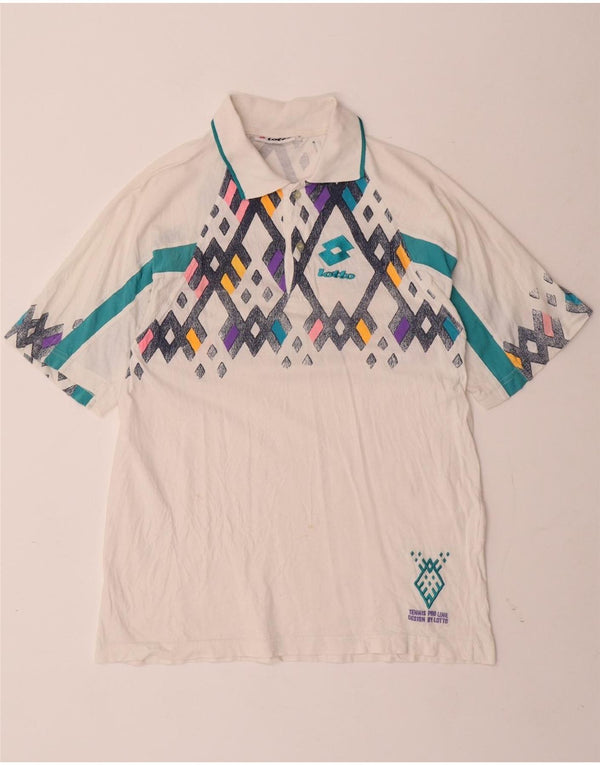 Polo da uomo LOTTO Medium White geometrica