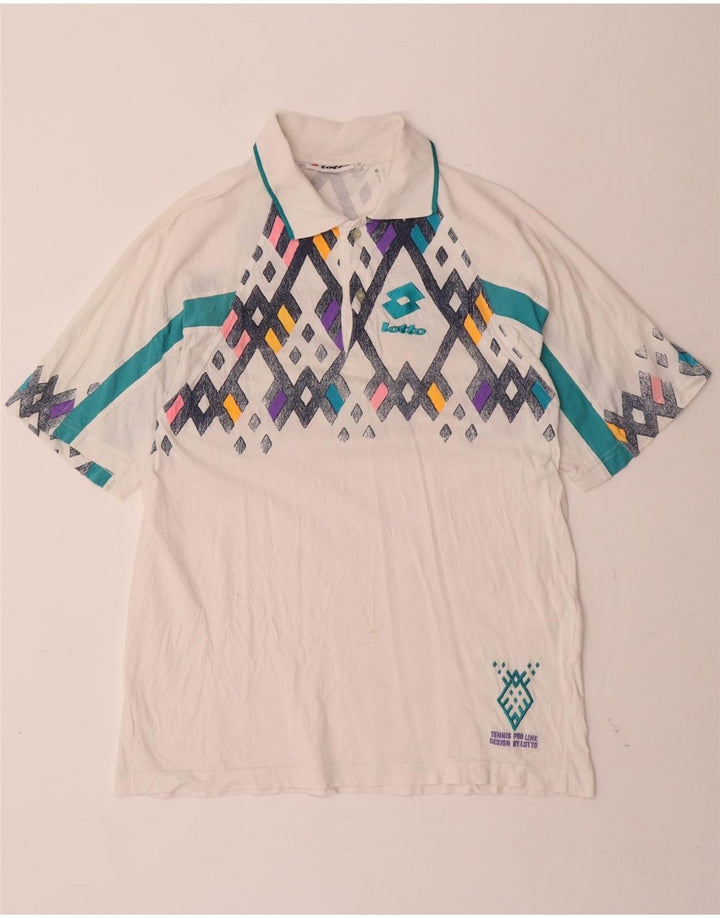 Polo da uomo LOTTO Medium White geometrica