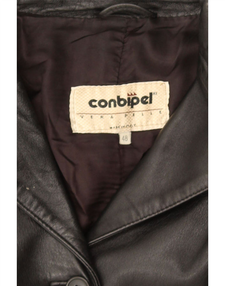 Giacca Blazer in Pelle da Donna a 4 Bottoni Conbipel IT 48 XL Nera