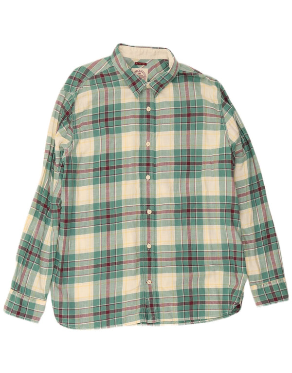 Camicia in flanella da uomo Fat Face XL in cotone a quadri verdi