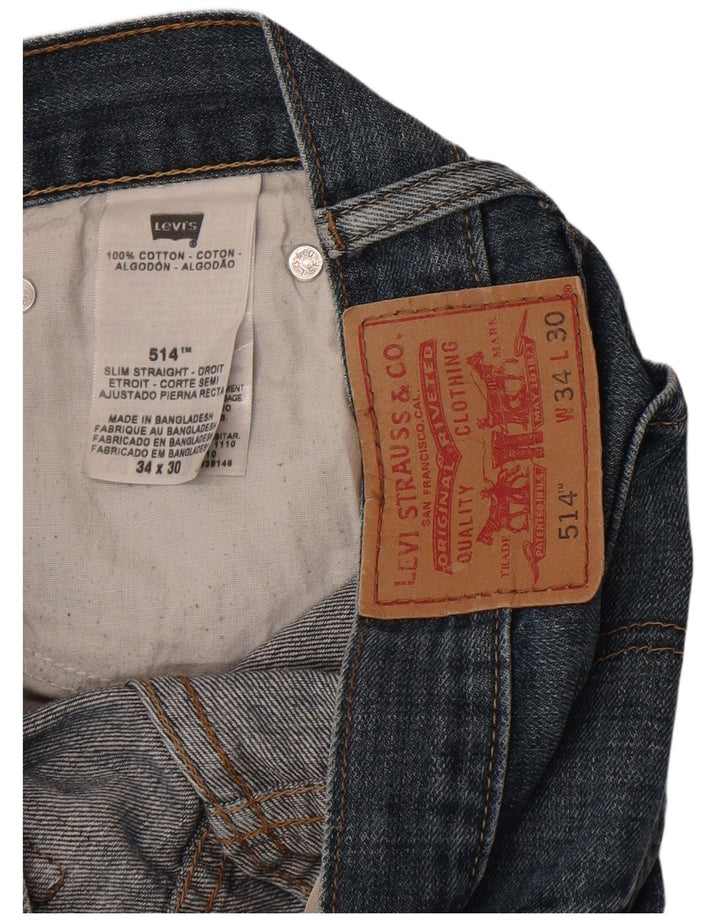 Levi's Uomo 514 Slim Jeans dritti W34 L40 Cotone Blu