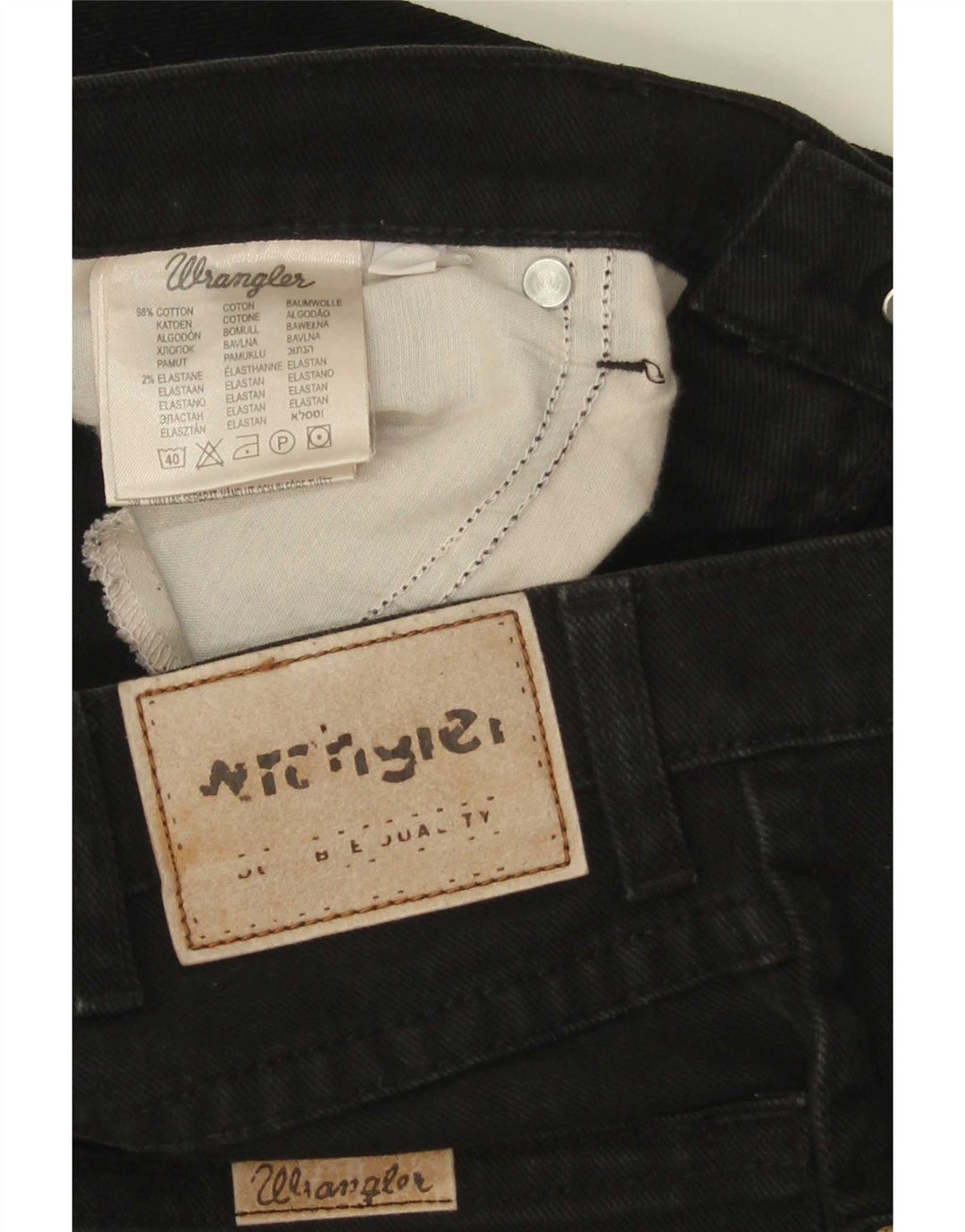 Jeans dritti da uomo Wrangler vestibilità regolare W32 L30 cotone nero