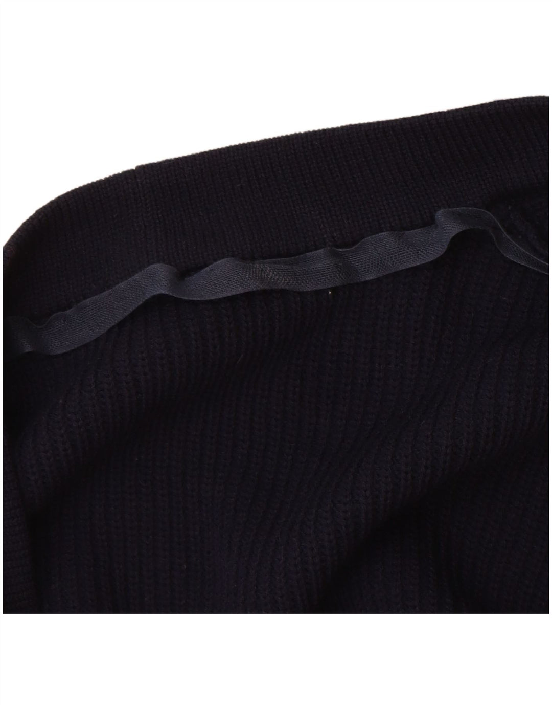 Maglione cardigan da uomo vintage grande lana vergine blu navy