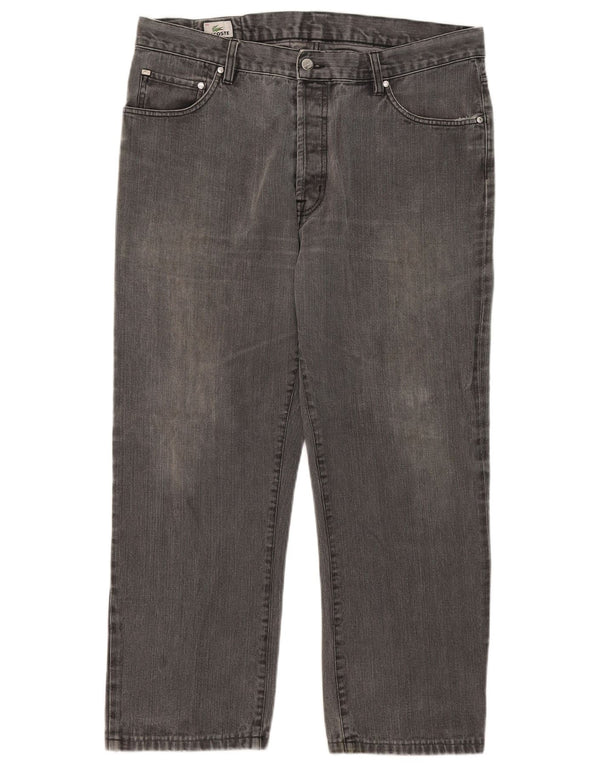 Jeans dritti da uomo Lacoste taglia 48 XL W38 L26 cotone grigio
