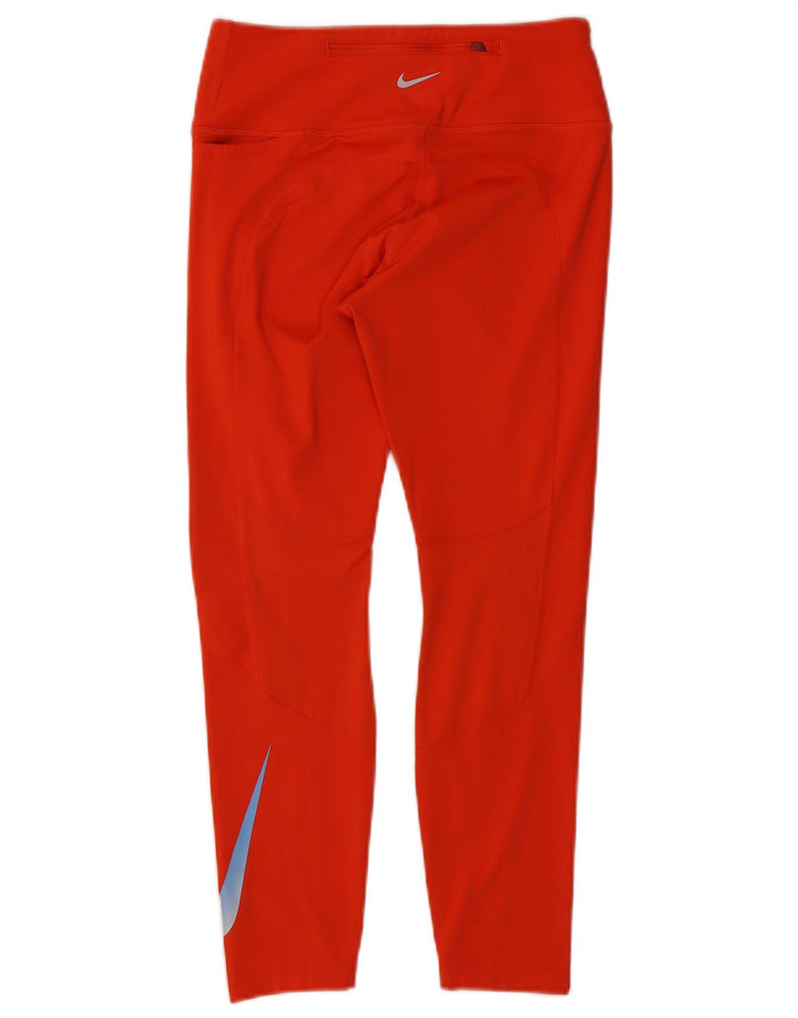 NIKE Womens Dri Fit Graphic Leggings UK 12 Medium  Red Polyester