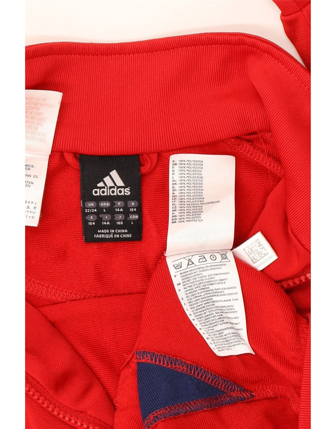 Giacca da tuta da ragazzo Adidas 13-14 anni in poliestere color block rosso