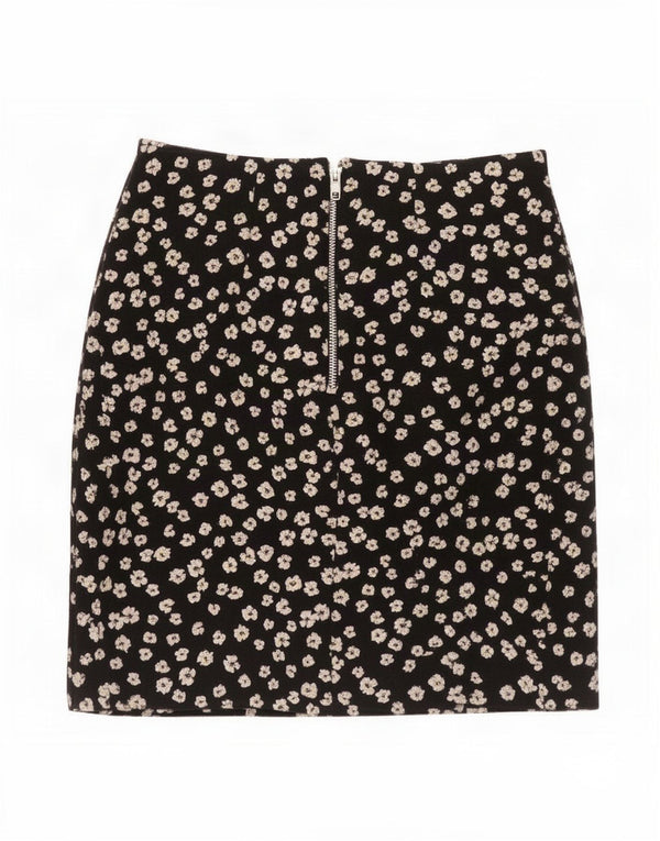 Minigonna da donna Dorothy Perkins UK 8 piccola W27 poliestere floreale nero