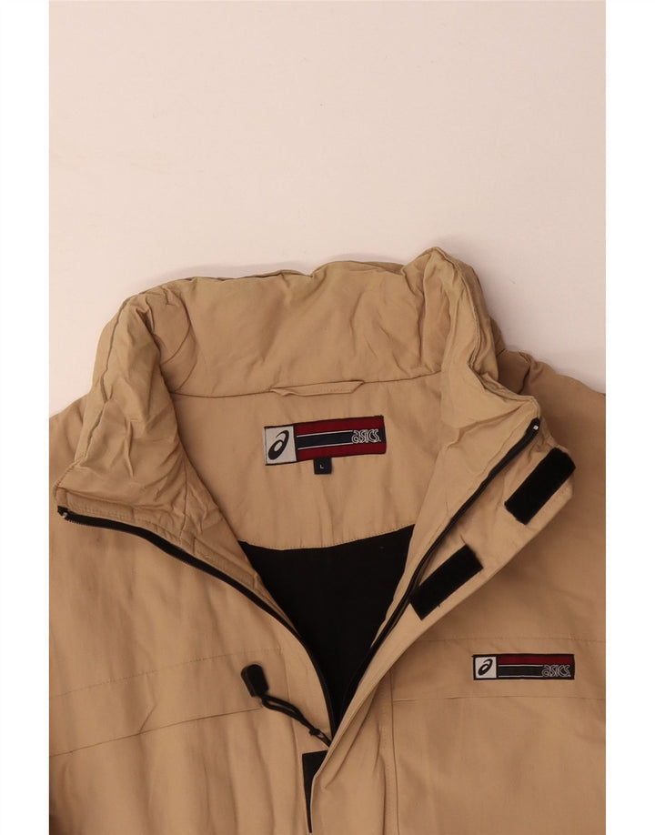 Giacca a vento ASICS da uomo UK 40 Large Beige in poliammide