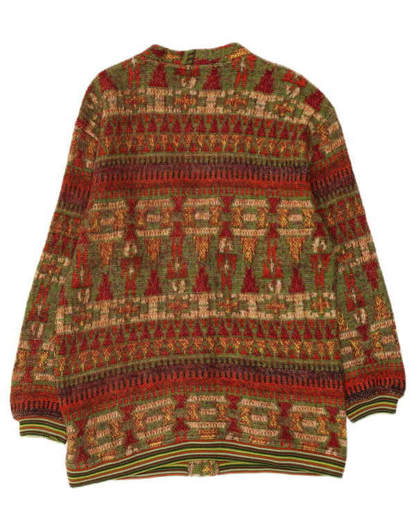 MOSCHINO Womens Cardigan Sweater UK 14 Medium Multicoloured Geometric