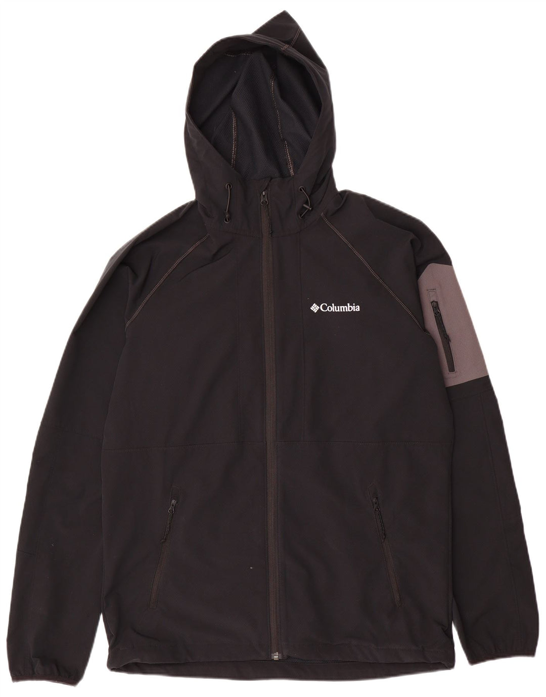 Giacca antipioggia con cappuccio da uomo Columbia UK 38 poliestere nero medio